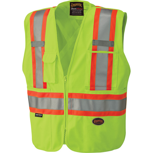 6936 5-Point Tear-Away Safety Vest, High Visibility Lime-Yellow, 2X-Large, Polyester Ontario Safety Products