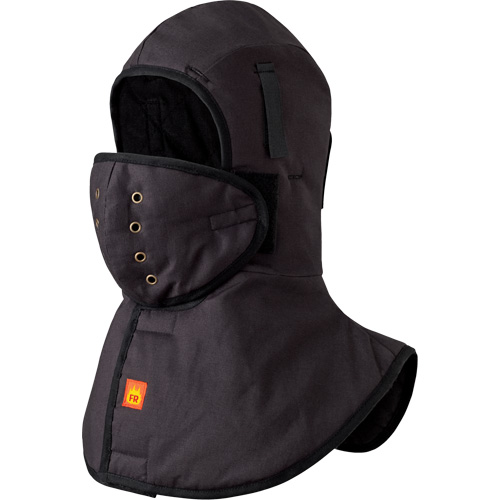 5565A Heavy-Duty Flame Resistant Long Neck Hardhat Liner, Black, Cotton Ontario Safety Products