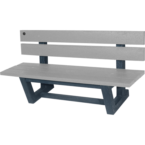 Outdoor Park Benches, Recycled Plastic, 72" L x 23-3/16" W x 29-13/16" H, Grey Ontario Safety Products