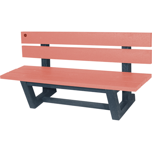 Outdoor Park Benches, Recycled Plastic, 60" L x 22-13/16" W x 29-13/16" H, Redwood Ontario Safety Products