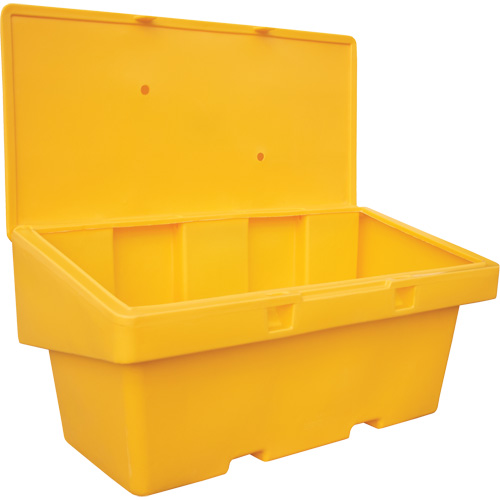 Contenants pour sel & sable SOS, Avec Moraillon, 72" x 36" x 36", 36 pi³, Jaune Ontario Safety Products