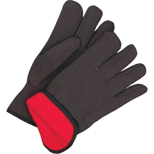 Classic Jersey Gloves, One Size, Black, Red Fleece, Slip-On Ontario Safety Products
