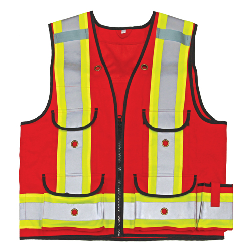 Veste de s&eacute;curit&eacute; pour apenteur All-Trades 1000D, Rouge, Grand, Polyester Ontario Safety Products