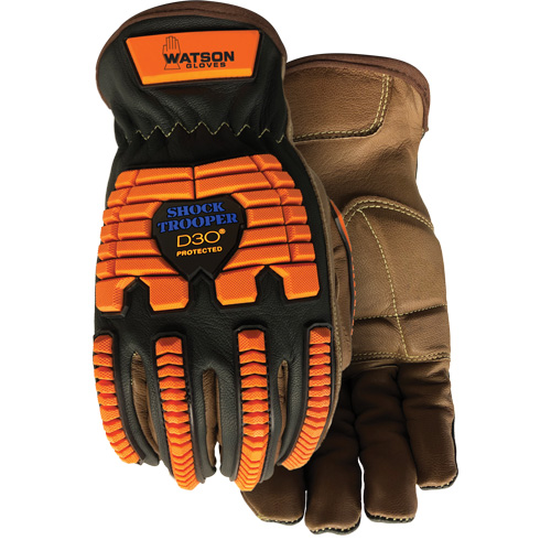 Drill Sergeant Impact Gloves, Large, Grain Leather Palm, Slip-On Cuff Ontario Safety Products