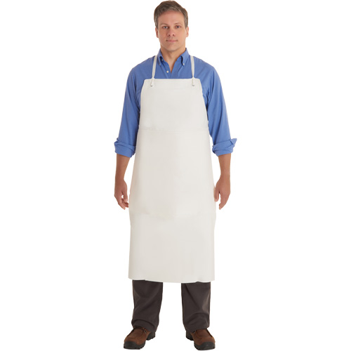 AlphaTec&reg; 56-101 PVC Apron, PVC/Vinyl, White, 33" W x 44" L Ontario Safety Products