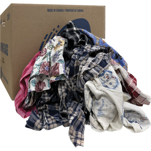 Select Wiper Rags, Flannel, Mix Colours, 20 lbs. Ontario Safety Products