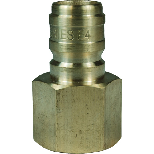 Bouchon d'interconnecteur &agrave; passage direct DQC de s&eacute;rie E, Laiton, 3/4", NPTF femelle, 1700 PSI Ontario Safety Products