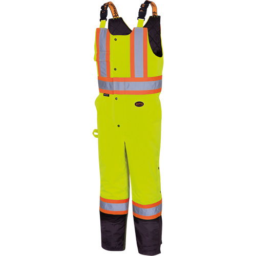 5041BB Waterproof Quilted Bib Pants, Polyester, Large, High Visibility Lime-Yellow Ontario Safety Products