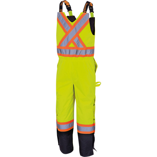5041BB Waterproof Quilted Bib Pants, Polyester, Large, High Visibility Lime-Yellow Ontario Safety Products