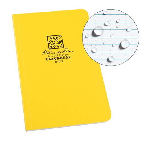 Livre reli&eacute; Field-Flex, Couverture souple, Jaune, 128 Pages, 4-5/8" , 7-1/4"  Ontario Safety Products