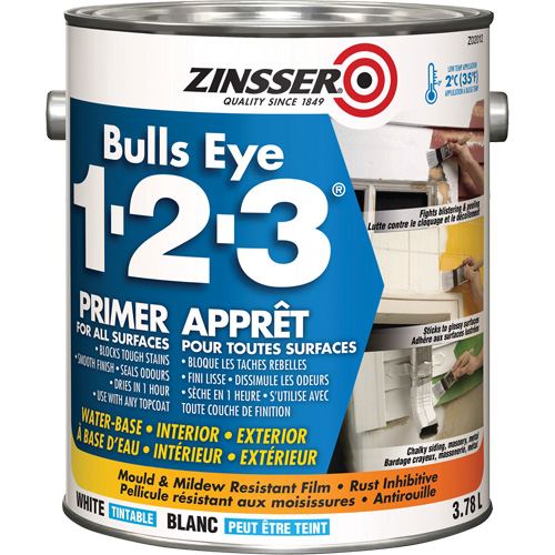 Appr&ecirc;t &agrave; base deau Bulls Eye 1-2-3, 3,78 L, Gallon, Blanc Ontario Safety Products