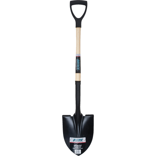 Round Point Shovel, Tempered Steel Blade, Hardwood, D-Grip Handle Ontario Safety Products