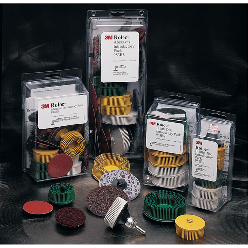 Ensemble de meules en soie Roloc Scotch-Brite, C&eacute;ramique, Grain 50, 80, 120, 2" dia. Ontario Safety Products