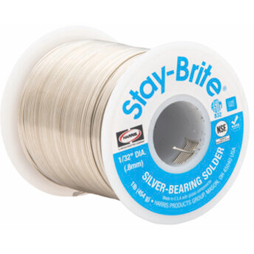 Stay-Brite&reg; Solders, Lead-Free, 96% Tin 4% Silver, Solid Core, 0.125" Dia. Ontario Safety Products