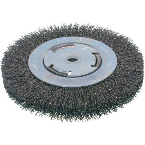 Economy Crimped Wire Wheel Brushes - Medium Face, 6" Dia., 0.014 Fill, 2" Arbor Ontario Safety Products
