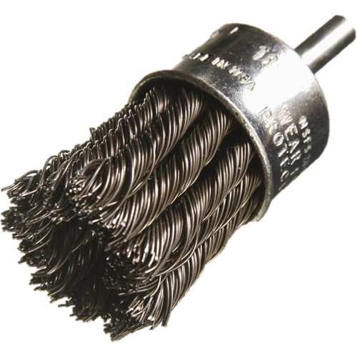 Knotted Wire End Brushes, 3/4" Dia., 0.014" Wire Dia., 1/4" Shank Ontario Safety Products