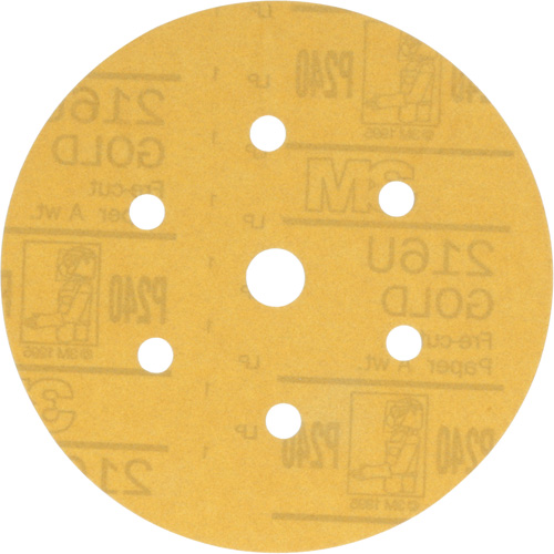 Hookit Dust-Free Sanding Disc, 6" Dia., P240 Grit, Aluminum Oxide, A-Weight Ontario Safety Products