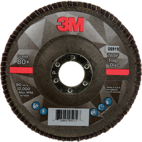 769F Quick Change Flap Disc, 5" x 7/8", Type 27, 80+ Grit, Ceramic Ontario Safety Products