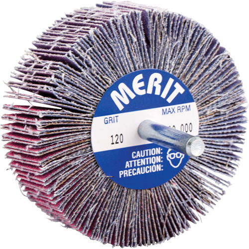 Shank Mounted Mini Flap Wheel, Ceramic Alumina, 120 Grit, 3" x 1" x 1/4" Ontario Safety Products