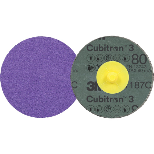 Disque en fibre Roloc Cubitron 3, 3" dia., Grain 80+, C&eacute;ramique Ontario Safety Products