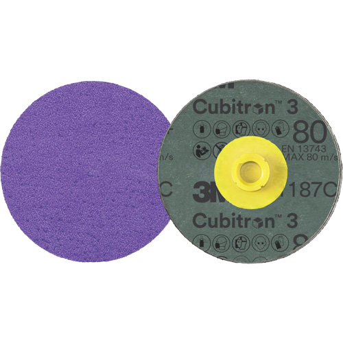 Disque en fibre Roloc Cubitron 3, 4" dia., Grain 80+, C&eacute;ramique Ontario Safety Products