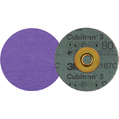 Disque en fibre Roloc Cubitron 3, 3" dia., Grain 80+, C&eacute;ramique Ontario Safety Products