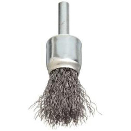 Brosse &agrave; fils cr&ecirc;p&eacute;s avec moyeu, 3/4", Fils 0,006", Tige 1/4" Ontario Safety Products