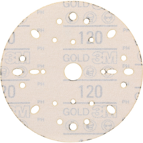 Disque abrasif dor&eacute; Hookit, dia 6", Grain 120, Oxyde d'aluminium, Poids C Ontario Safety Products