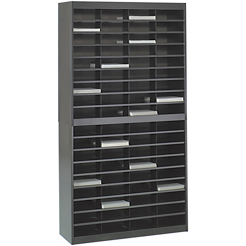 Casiers pour documentation &agrave; service intensif, Stationnaire, 72 fentes, Acier, 37-1/2" la x 12-3/4" p x 71" h Ontario Safety Products