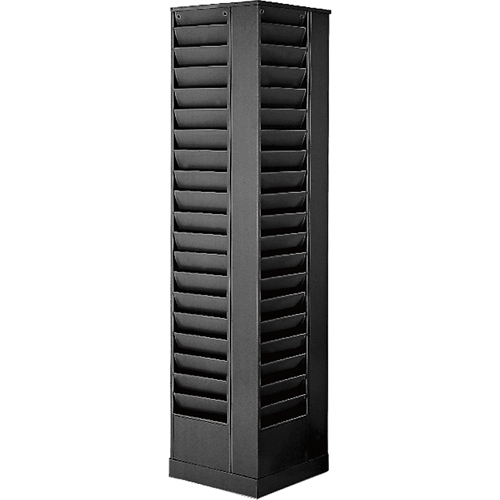 Literature Storage Racks, Rotating, 92 Slots, Steel, 14-1/8" W x 14-1/8" D x 66" H Ontario Safety Products