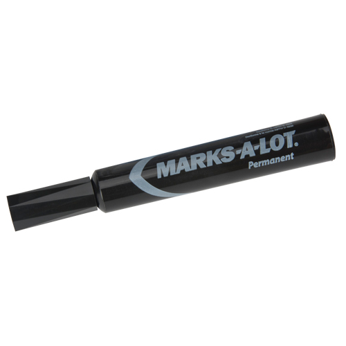 Marks-a-Lot Permanent Markers, Chisel, Black Ontario Safety Products