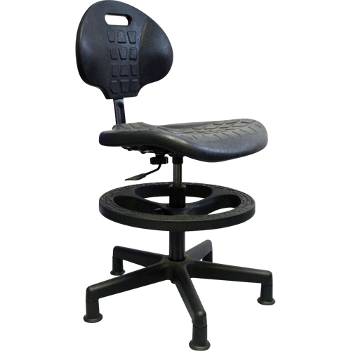 Heavy-Duty Ergonomic Seating, Polyurethane, Black, 250 lbs. Capacity Ontario Safety Products