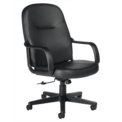 Fauteuil de bureau, Cuir, Noir Ontario Safety Products