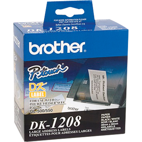DK Series Address Labels, 1-1/2" W x 3-1/2" L, White Ontario Safety Products
