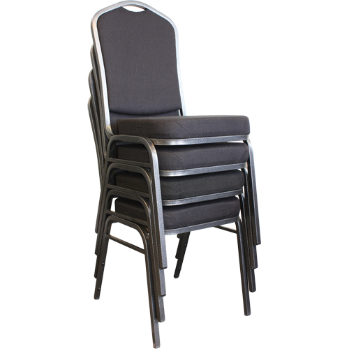 Chaises empilables, Tissu, Hauteur 37", Capacit&eacute; 275 lb, Noir Ontario Safety Products