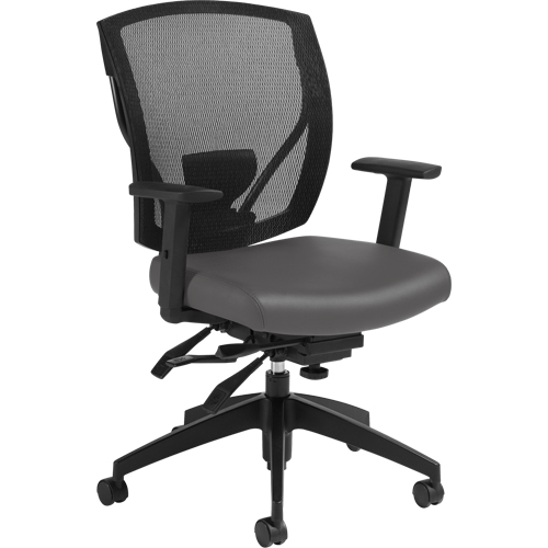 Multi-Tilter Arm Chairs, Vinyl, Charcoal, 300 lbs. Capacity Ontario Safety Products