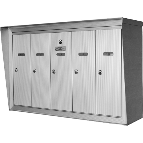 Single Deck Mailboxes, Wall -Mounted, 16" x 5-1/2", 3 Doors, Aluminum Ontario Safety Products