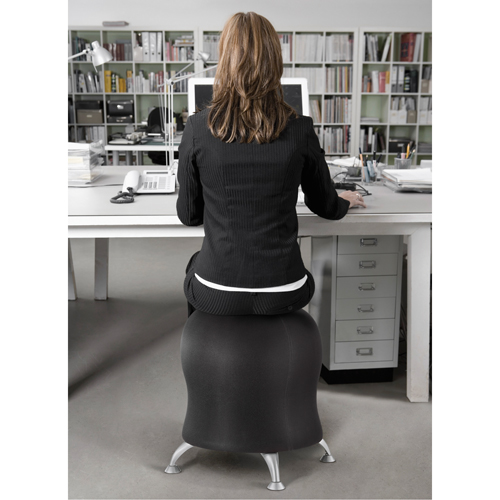 Chaise sph&eacute;rique Zenergy, Tissu, Noir, Capacit&eacute; 250 lb Ontario Safety Products