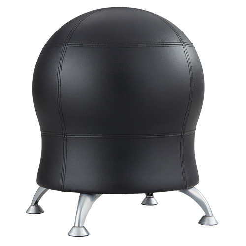 Zenergy Ball Chair, Vinyl, Black, 250 lbs. Capacity Ontario Safety Products