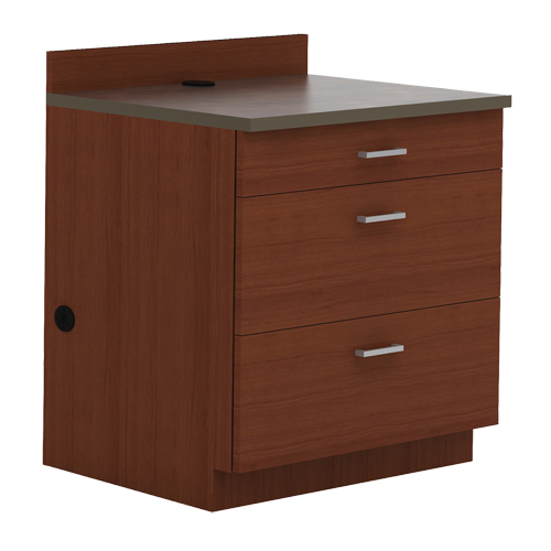 Modular Base Cabinet, 3 Drawers, 36" W x 25" D x 39" H, Mahogany Ontario Safety Products