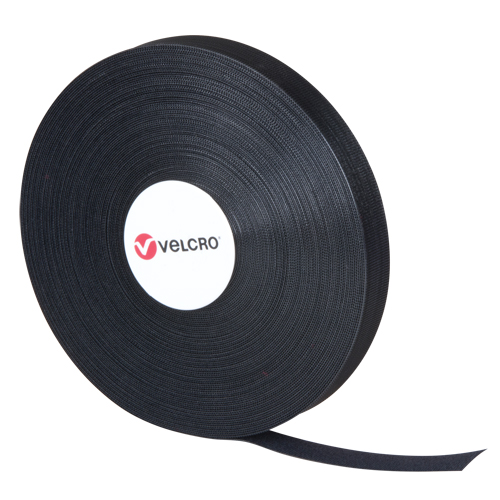 QWIK Fastener Ties, Hook & Loop, 25 yds x 3/4", Self-Grip, Black Ontario Safety Products