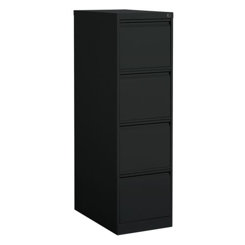 Vertical Filing Cabinet, Steel, 4 Drawers, 15-1/7" W x 25" D x 52" H, Black Ontario Safety Products