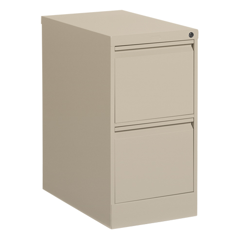 Vertical Filing Cabinet, Steel, 2 Drawers, 15-1/7" W x 25" D x 29" H, Beige Ontario Safety Products