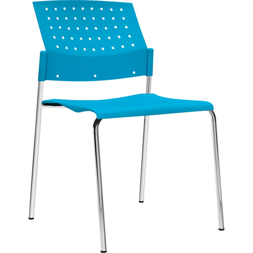 Chaises sans accoudoirs empilables, Plastique, Hauteur 33", Capacit&eacute; 300 lb, Bleu Ontario Safety Products