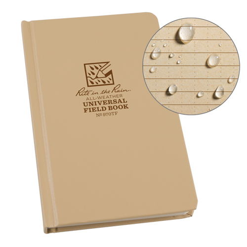 Bound Book, Hard Cover, Tan, 160 Pages, 4-5/8" W x 7-1/4" L Ontario Safety Products