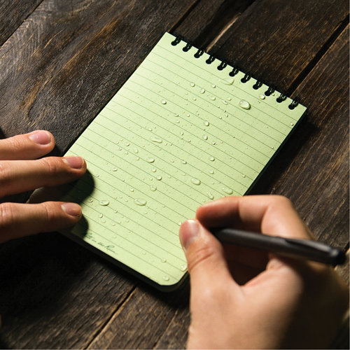 Carnet de notes de poche &agrave; spirale, Couverture souple, Vert, 100 Pages, 4" , 6"  Ontario Safety Products