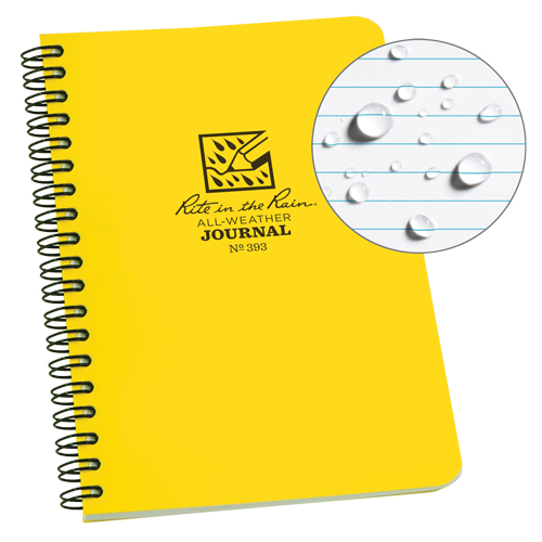 Carnet de notes de poche &agrave; spirale lat&eacute;rale, Couverture souple, Jaune, 64 Pages, 4-5/8" , 7"  Ontario Safety Products