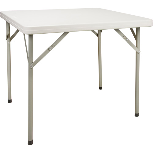 Table pliante, Carr&eacute;e, 34" l x 34" la, Poly&eacute;thyl&egrave;ne, Blanc Ontario Safety Products