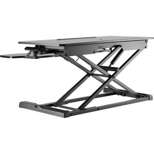 Goya Sit-Stand Workstation, Desktop Unit, 22" H x 31-1/2" W x 24" D, Black Ontario Safety Products