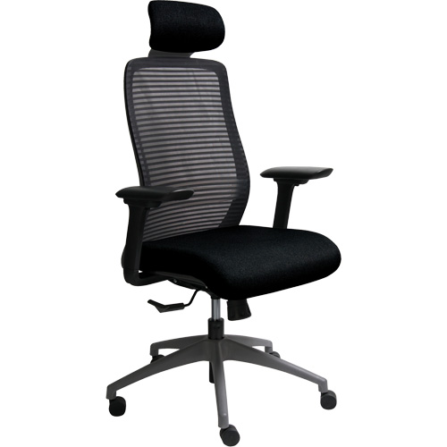 Era Series Adjustable Office Chair with Headrest, Fabric/Mesh, Black, 275 lbs. Capacity Ontario Safety Products